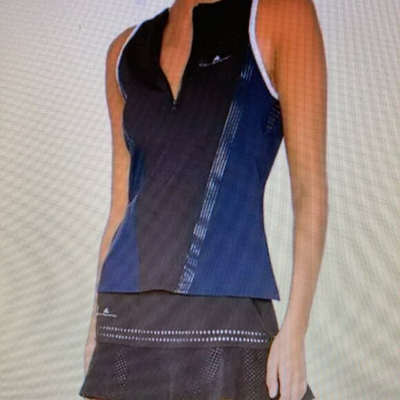 Adidas by Stella McCartney Barricade Black and Navy Tank Top Small - Picture 1 of 5